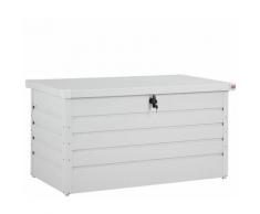 Coffre de rangement tôle d'acier blanc 120x62x63cm verrouillable 2 clés jardin