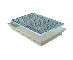 Caisson à gratter GFK RIN 750x500 mm avec grille en métal - MEA