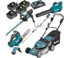 Pack Makita Jardin: tondeuse 36V DLM460 + débroussailleuse 18V DUR191UZX3 + taille-haies DUH602 +