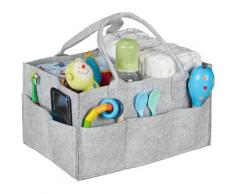 Rangement couches, 11 compartiments, panier langer portable, organiseur chambre bébé, corbeille,