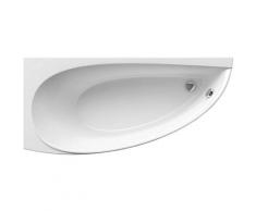 Avocado Baignoire d'angle gain de place, orientation gauche 150 x 75 cm en acrylique, Blanc