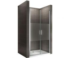 KAYA Porte de douche H 195 largeur réglable 101-104 cm semi-opaque