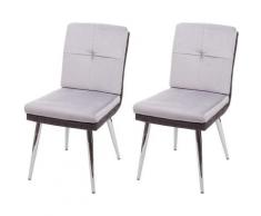 2x Chaise de salle à manger 556, chaise pour la cuisine, chaise rembourrée, similicuir velours ~