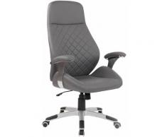 Fauteuil de bureau Layton en similicuir ou Cuir Véritable gris Similicuir