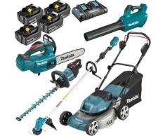 Pack Makita Jardin: tondeuse 36V DLM460 + débroussailleuse 18V DUR190LZX3 + taille-haies DUH502 +