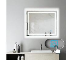 Miroir salle de bain 100x60cm anti-buée Mural Lumière Illumination avec éclairage LED