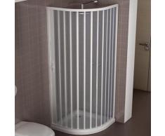 Cabine de douche Giove 90x90 cm ouverture semi-circulaire à soufflet latérale