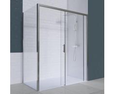 Porte de douche d'angle avec paroi coulissante NERINA PMR - 170x90 cm