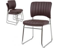 Albatros Chaise Visiteur Remo, empilable, rembourrée, Chaise de conférence ,marron, Lot de 8