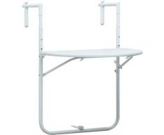 Table de balcon Blanc 60x64x83,5 cm Plastique Aspect de rotin