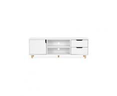Buffet Meuble de télévision blanc de style scandinave - Bois Blanc