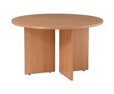Certeo - Table de conférence ronde | Diamètre 1200 mm Hauteur 730 mm | Hêtre | Karbon Hêtre