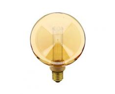 Ampoule LED déco hologramme globe verre ambre culot E27 blanc chaud | Xanlite