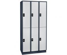 Wolf Armoire à casiers verrouillables, hauteur compartiments 820 mm - 6 casiers, largeur 900 mm