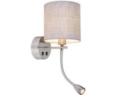 Etc-shop - Applique textile gris salon chambre à coucher lampe de lecture flexible dans un ensemble