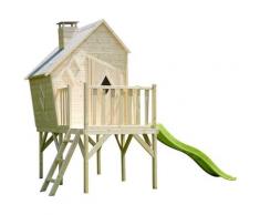Soulet - Maisonnette destructurée en bois pour enfants avec toboggan - Lully