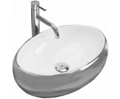 VASQUE À POSER LAVABO LINDA SILVER - Blanc/Argent - REA