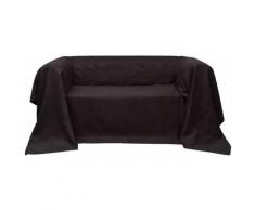 Housse de Canapé Micro-suède Marron 270x350 cm
