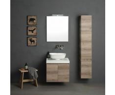 MEUBLE MODULABLE POUR SALLE DE BAINS 60 CM LAVABO ROND EN MARBRE RÉSINE