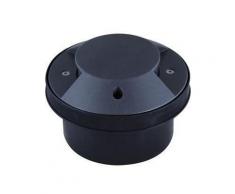 Encastré de sol fluo 10W Ø 205mm anthracite 2D indirect avec lampe 4000K G24q-1 ballast elec IK08