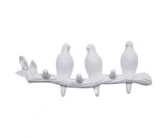 Patères Résine Oiseaux Décoratifs sur Branche d'arbre Décor Mural Porte-Manteau Art Décor Cintre
