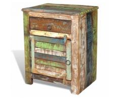 Helloshop26 - Table de nuit chevet commode armoire meuble chambre de coin avec 1 tiroir et 1 porte
