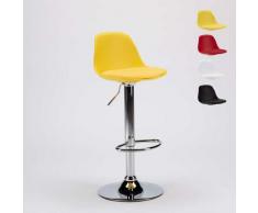 Tabouret haut bar et cuisine faux cuir Design NEW ORLEANS | Jaune