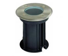 Lampe encastrée de sol d'extérieur LED robuste, lampe en verre en acier inoxydable dans un ensemble
