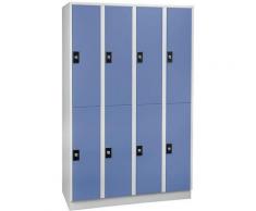 Wolf Armoire à casiers verrouillables, hauteur compartiments 820 mm - 8 casiers, largeur 1200 mm