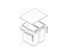 Vibo - Poubelle coulissante 1 ou 2 seaux - Nombre de seaux : 2 - Contenance : 72 L - Pour caisson