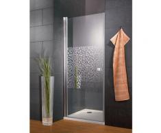 Porte de douche pivotante, 90 x 192 cm, verre 5 mm anticalcaire, profilé aspect chromé, Style 2.0,