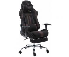 Fauteuil de bureau racing Limit tissu avec appui-pieds noir/marron