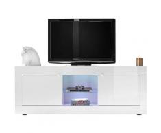 Miliboo - Meuble TV design laqué blanc 180 cm LATTE
