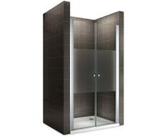 GINA Porte de douche H 185 cm largeur réglable 96-100 cm semi-opaque
