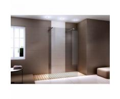Espace de douche sans porte EX105 en verre véritable nano fumé - largeur sélectionnable : 1200mm