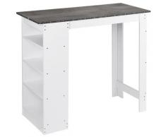 YONGQING®Contemporain bar table avec 4 étagères,Bar Table pour salle à manger et Cuisine - Béton