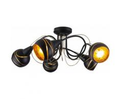 Etc-shop - Plafonnier boule de verre or noir variateur TÉLÉCOMMANDE dans un ensemble comprenant des