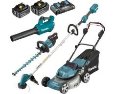 Pack Makita Jardin: tondeuse 36V DLM460 + débroussailleuse 18V DUR192L + taille-haies DUH502 +