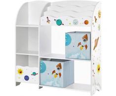 Songmics - Étagère de Rangement pour Jouets Enfant et Livres, Meuble de Rangement Multifonctionnel,