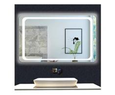 OCEAN Miroir de salle de bain 90x65cm anti-buée miroir mural avec éclairage LED modèle Classique