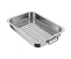 1 Ensemble en Acier Inoxydable De Cuisine Rectangulaire Plaque De Cuisson Four Plateau avec Grille