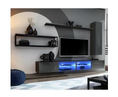 Paris Prix - Ensemble Meuble Tv Design switch Iv 300cm Gris & Noir