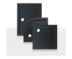Receveur de douche 80x140x4cm rectangle acrylique avec bordures anthracite effet pierre mod. Flower