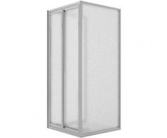 Cabine de douche 3 côtés 75x75x75CM H198 Verre Opaque 2 Fixes+Saloon 2 Pivotantes 75 mod West