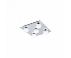 Plafonnier carré salle de bain Romendo LED L32 cm IP44 - Chrome - Chrome