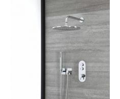 Hudson Reed Idro - Kit de Douche avec Mitigeur Thermostatique Pommeau Rond Encastrable 30cm et