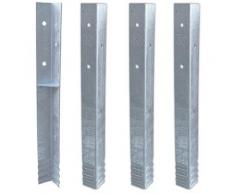 Wickey - Ancrage au sol ancrage poteau SolidLock - set de 4 ancrages pour aire de jeux & portique