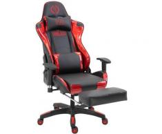 CLP - Fauteuil de bureau Turbo XL en similicuir noir/éclat rouge simili cuir métallisé