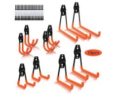 Hengda 10x crochets universels porte-outils garage stockage atelier crochets crochets muraux