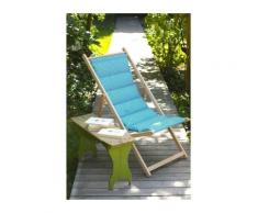 JARDIN PRIVE Chilienne matelassée Fjord - Avec toile amovible - 3 positions d'inclinaison - Bleu